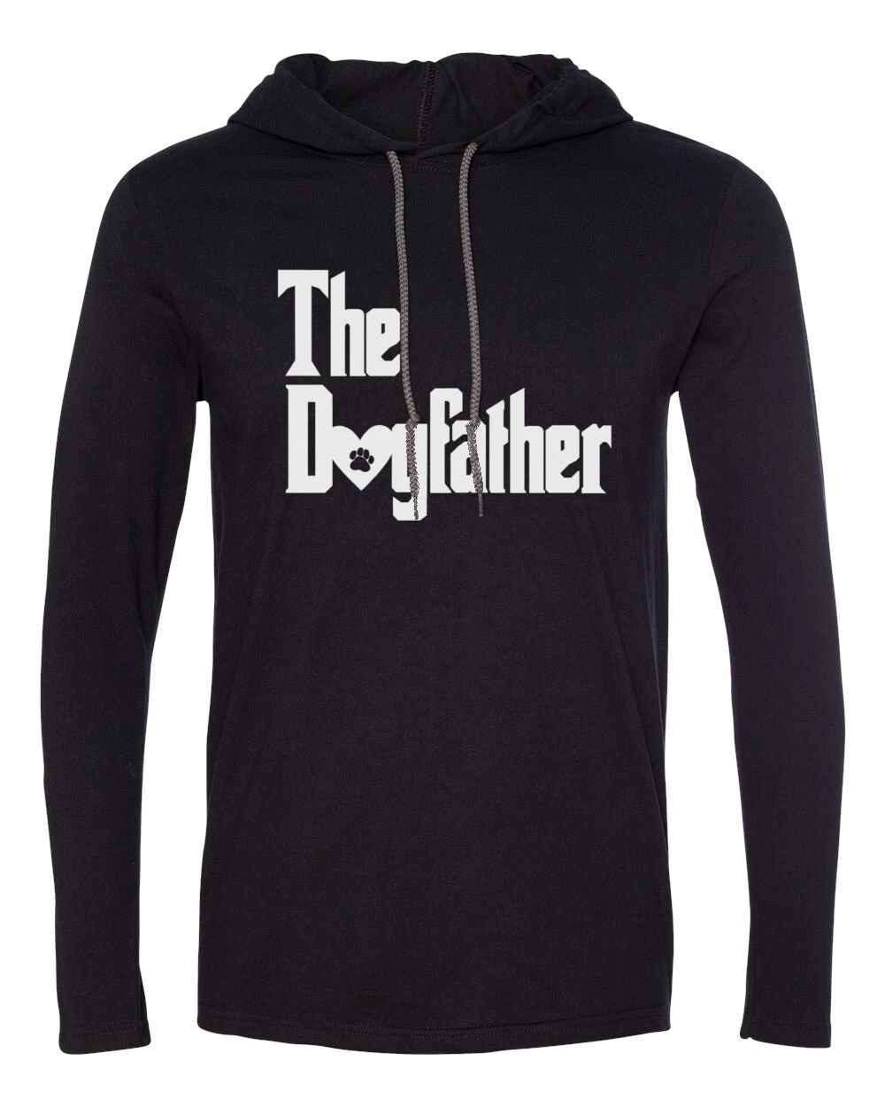 Mens Hooded The DogFather T Shirt Cute Dog Lover Gift Fathers Day Long Sleeve Unisex