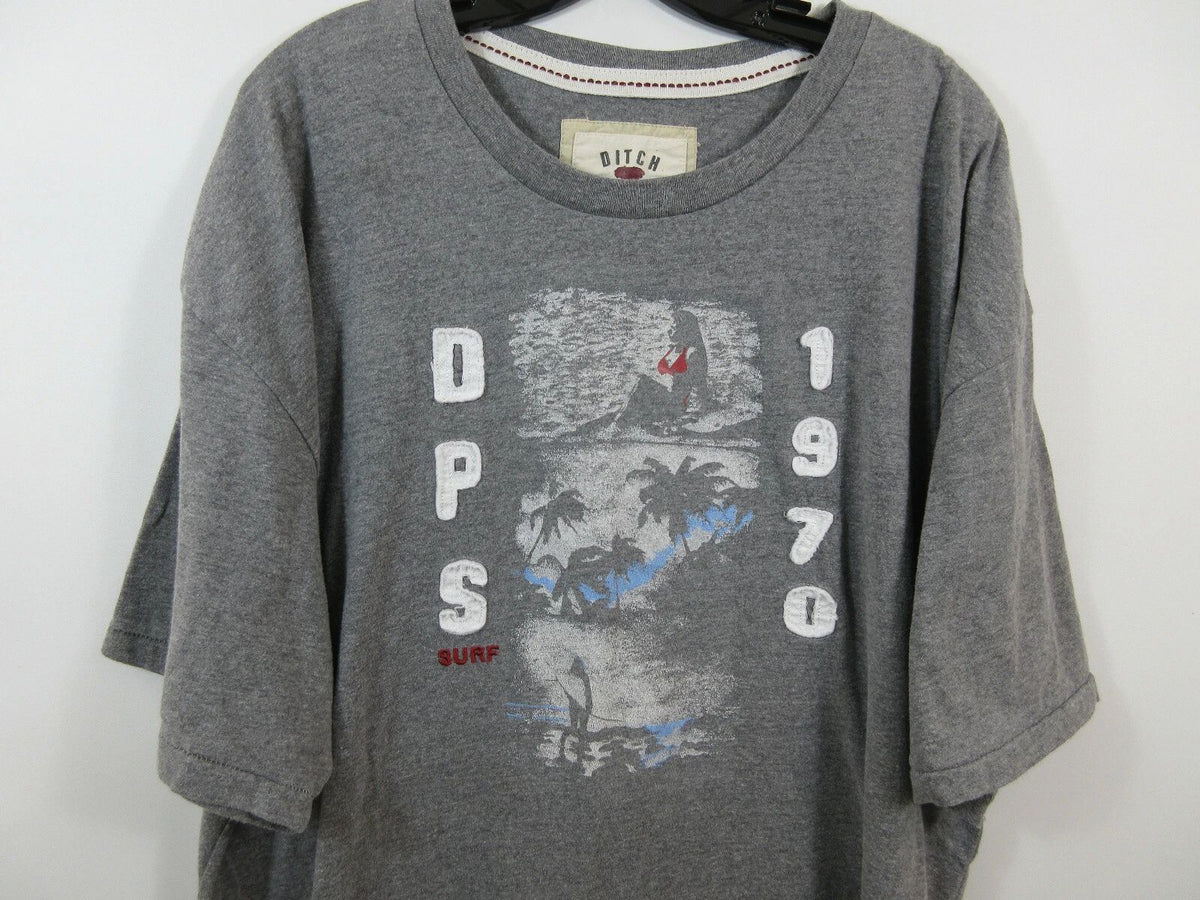 Ditch Plains Surf T Shirt Mens 4XL Poly Cotton Fabric Letters Surfing Unisex