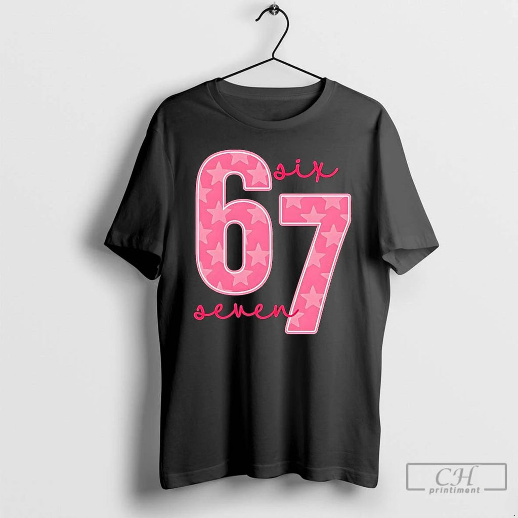 Premium 6 7 Pink Script T Shirts Unisex