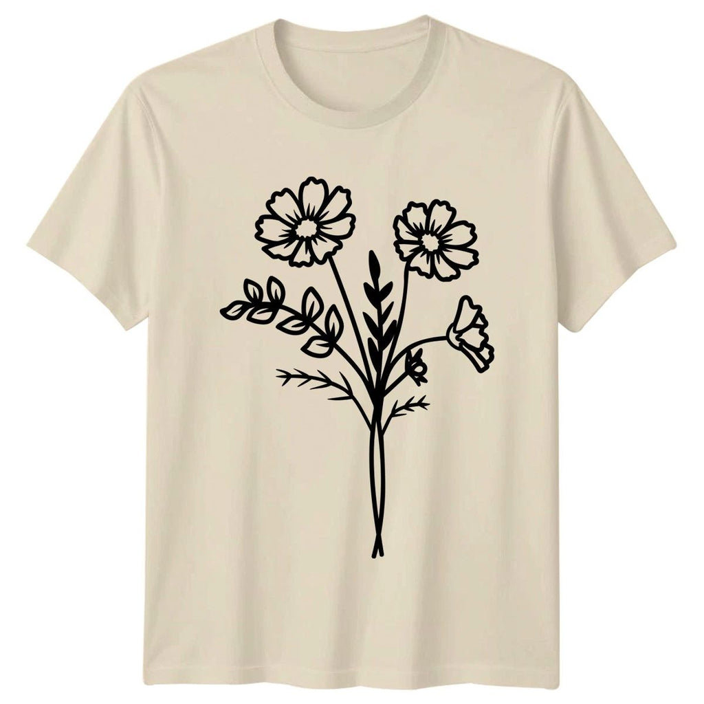 Simple Wildflower Bouquet Line Art Womens Wildflower Gardening Unisex