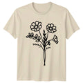 Simple Wildflower Bouquet Line Art Womens Wildflower Gardening Unisex