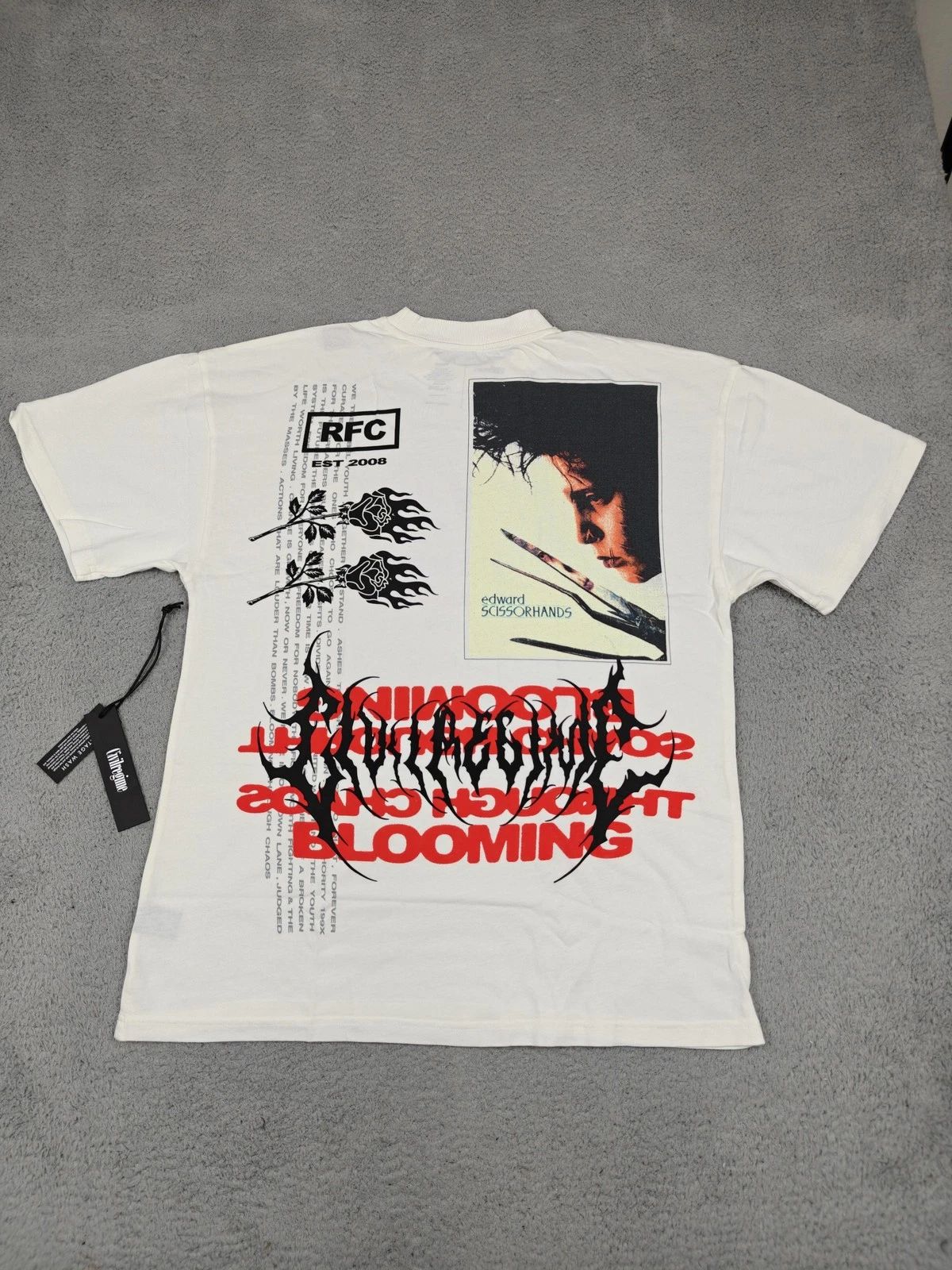 Civil Regime Edward Scissorhands Shirt Mens Medium Butter Oversized Graphic Tee Unisex