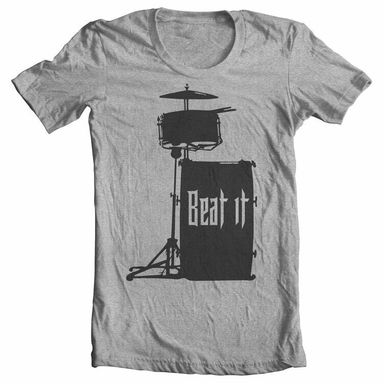 Drummer T Shirts BEAT IT DRUMLINE Musician Band Music Sizes i prefer the drummer Unisex