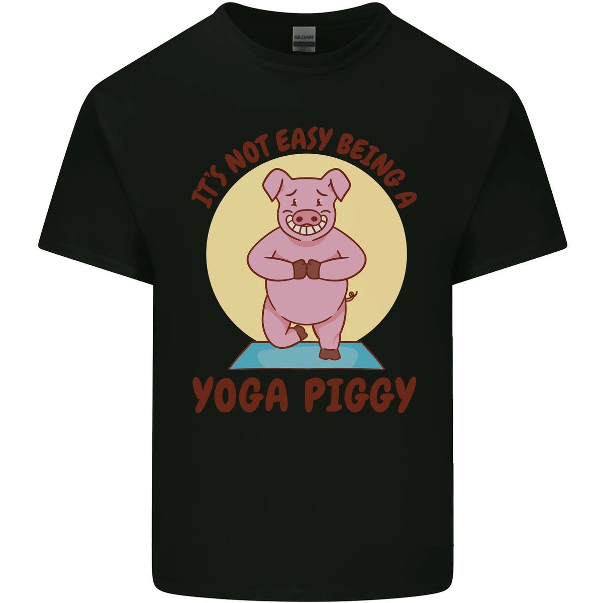 Its Not Easy Being a Yoga Piggy Funny Pig Mens Light Cotton Unisex