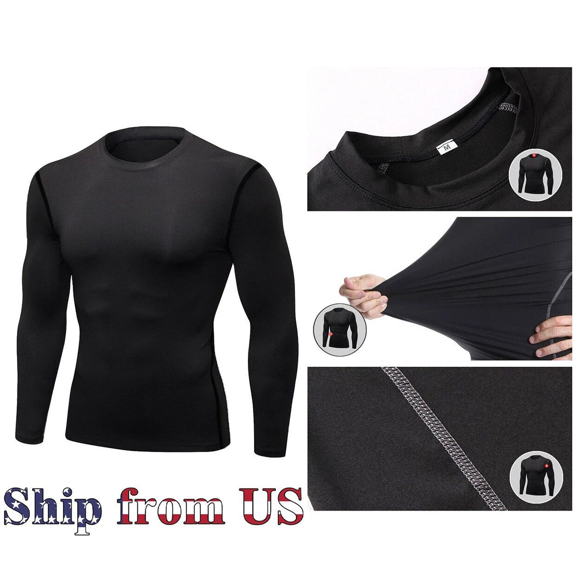 ON SALE!! Compression Thermal Base Layer Long Shirt Tops Sports Gym Tight Dry Unisex