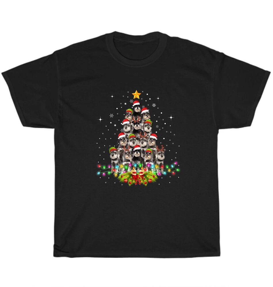 Schnauzer Dogs Tree Christmas Xmas Pet Animal Dog Lover Unisex Tee Gift Unisex