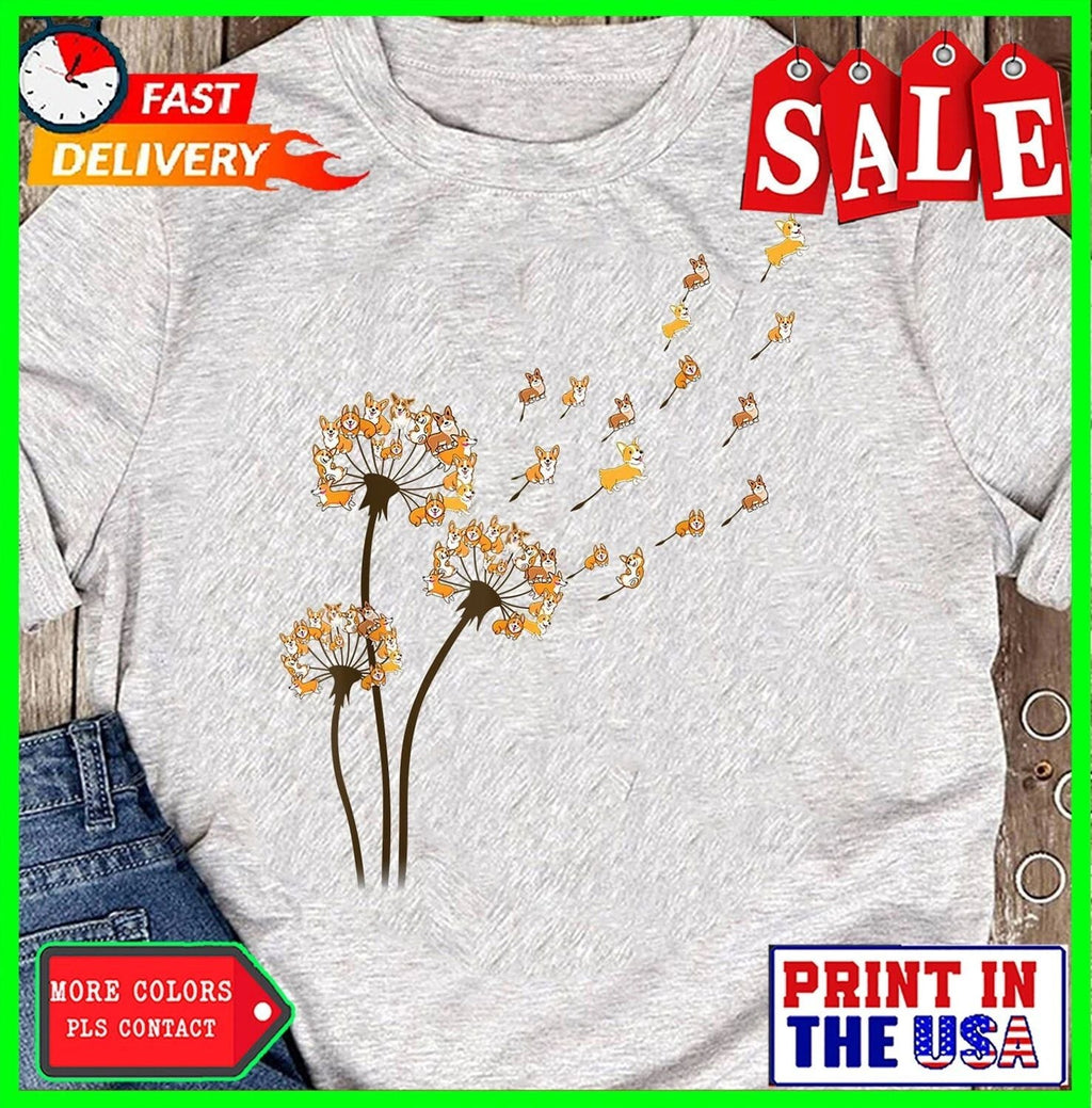 Corgi Flower Fly Dandelion Funny Dog Lover For Mom Men Kids - Gift for D Unisex