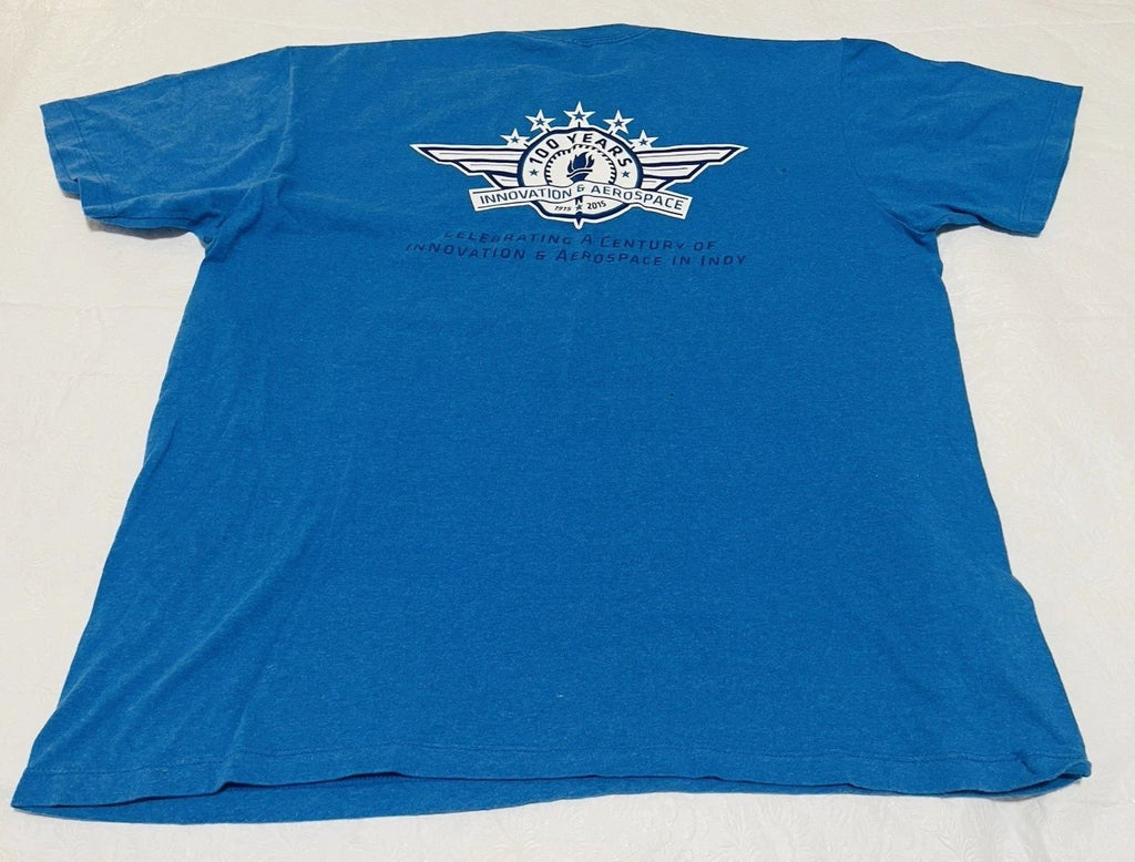 Rolls-Royce T Shirt Men XL Blue Made in USA Indy Aerospace 100 years Unisex