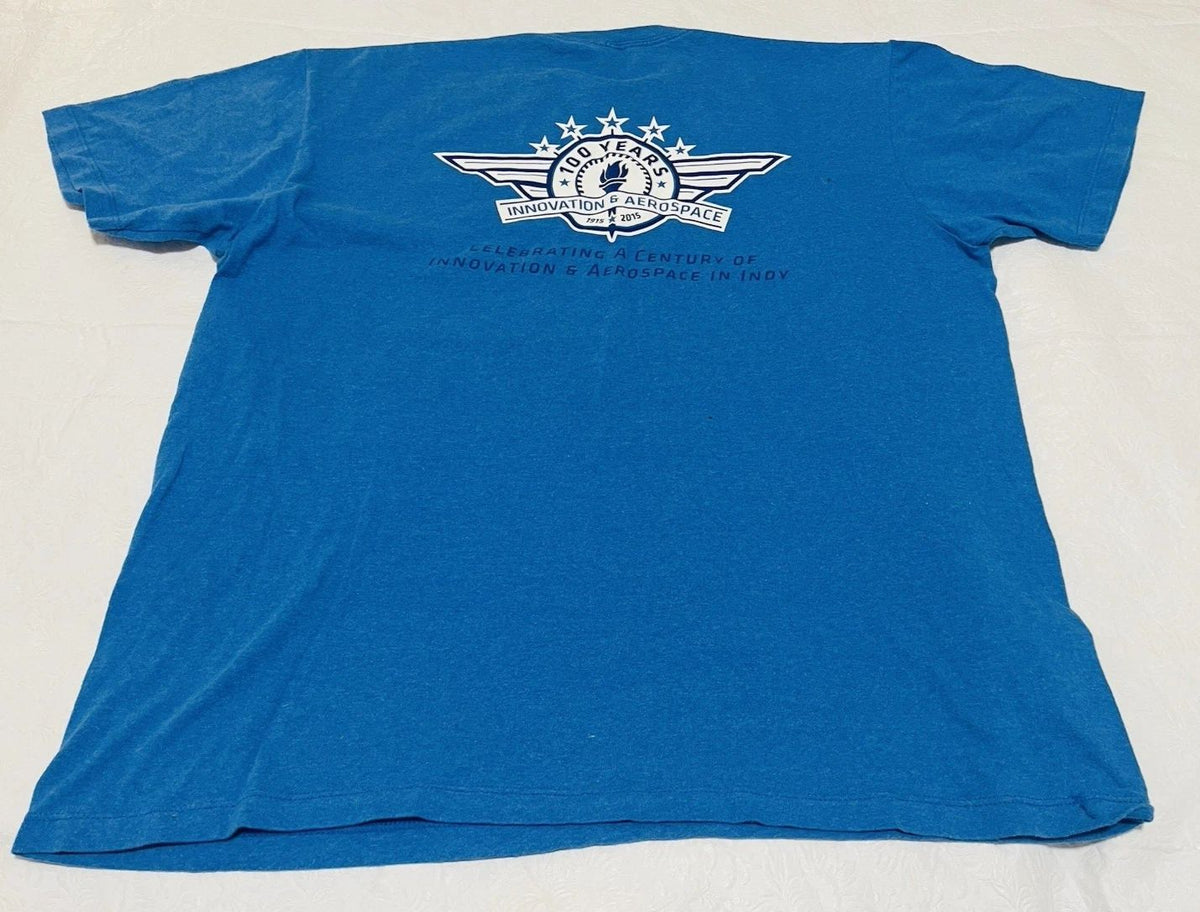 Rolls-Royce T Shirt Men XL Blue Made in USA Indy Aerospace 100 years Unisex