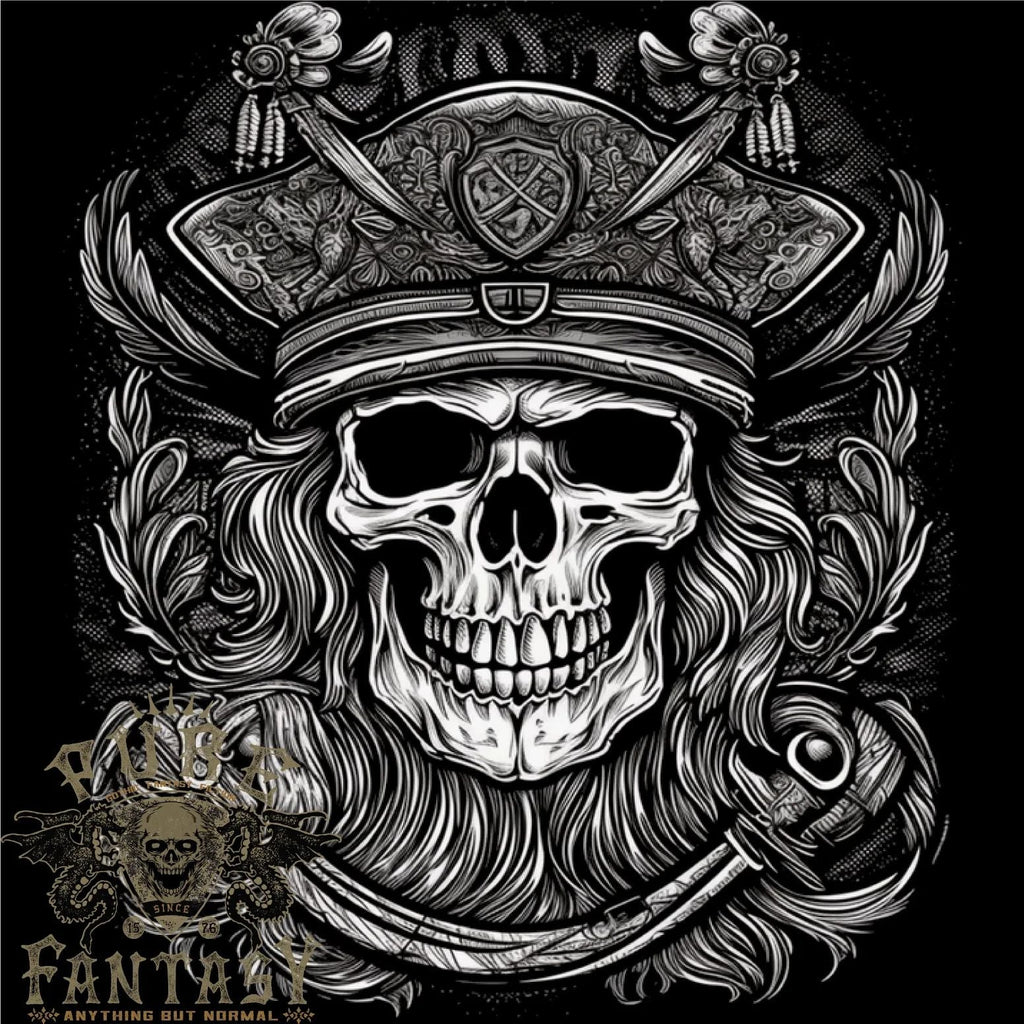A Fantasy Pirate Skull Mens Cotton Tee Top Unisex