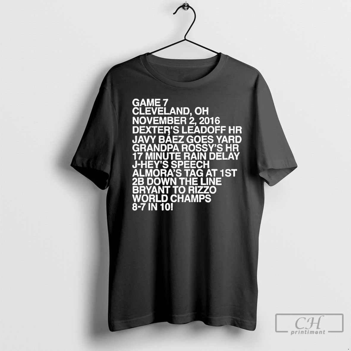 Premium Game 7 Cleveland Oh November 2 2016 Dexters Leadoff Hr Javy Baez Goes Yard Unisex