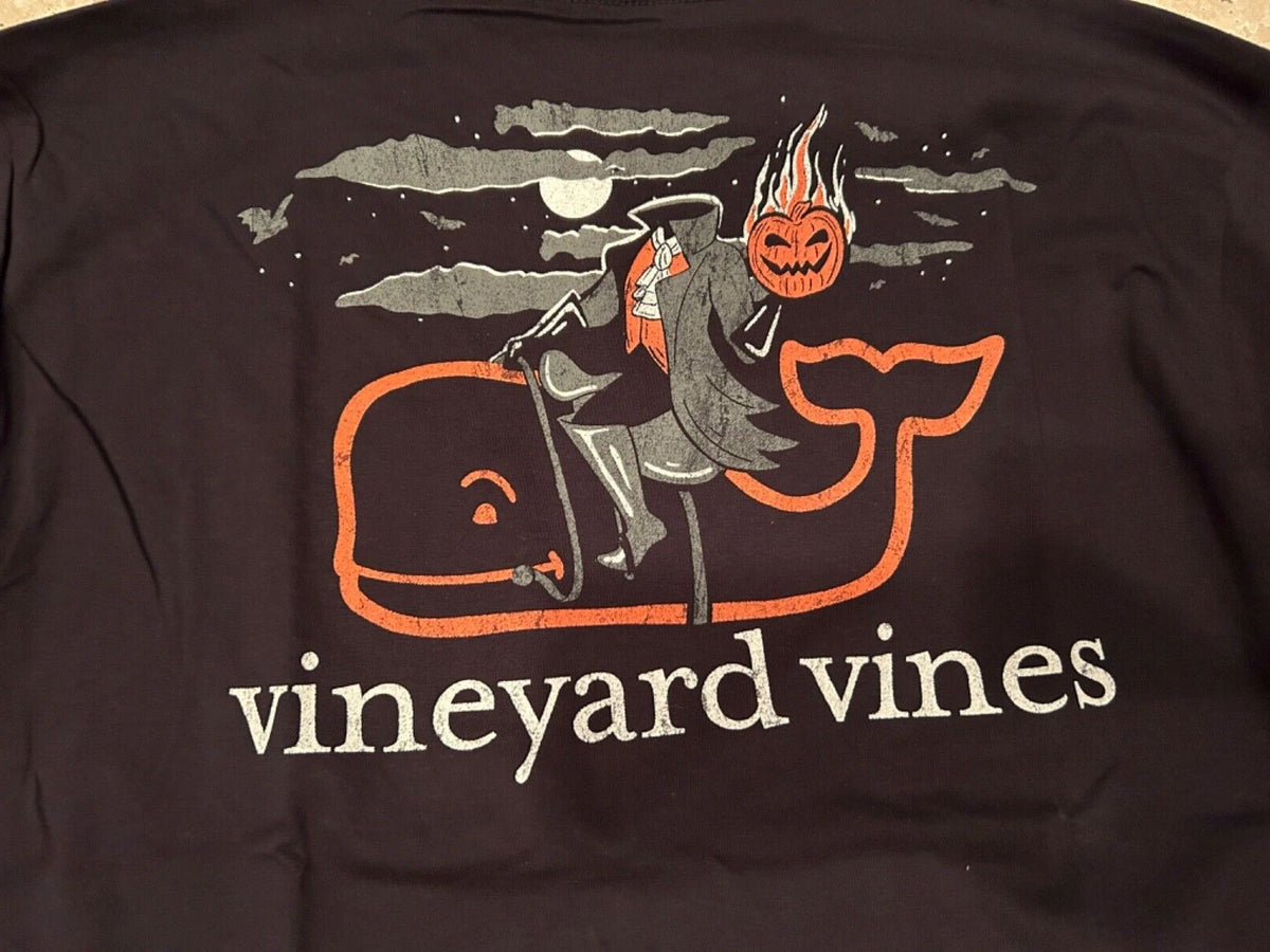 NWT Vineyard Vines Mens Large Headless Horseman Black Pocket Halloween Unisex