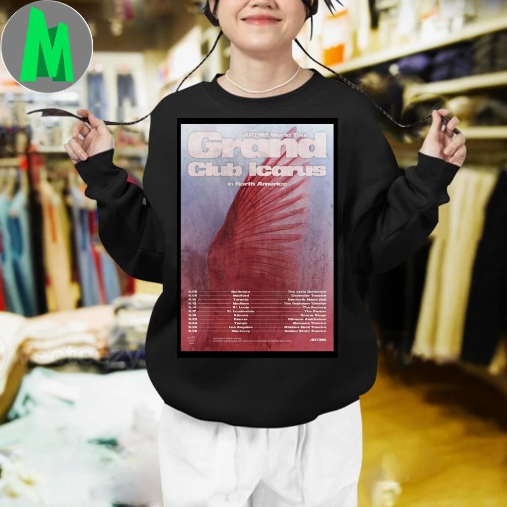Original ARTMS World Poster Grand Club Icarus in North America Tour 2025 Shirt Unisex