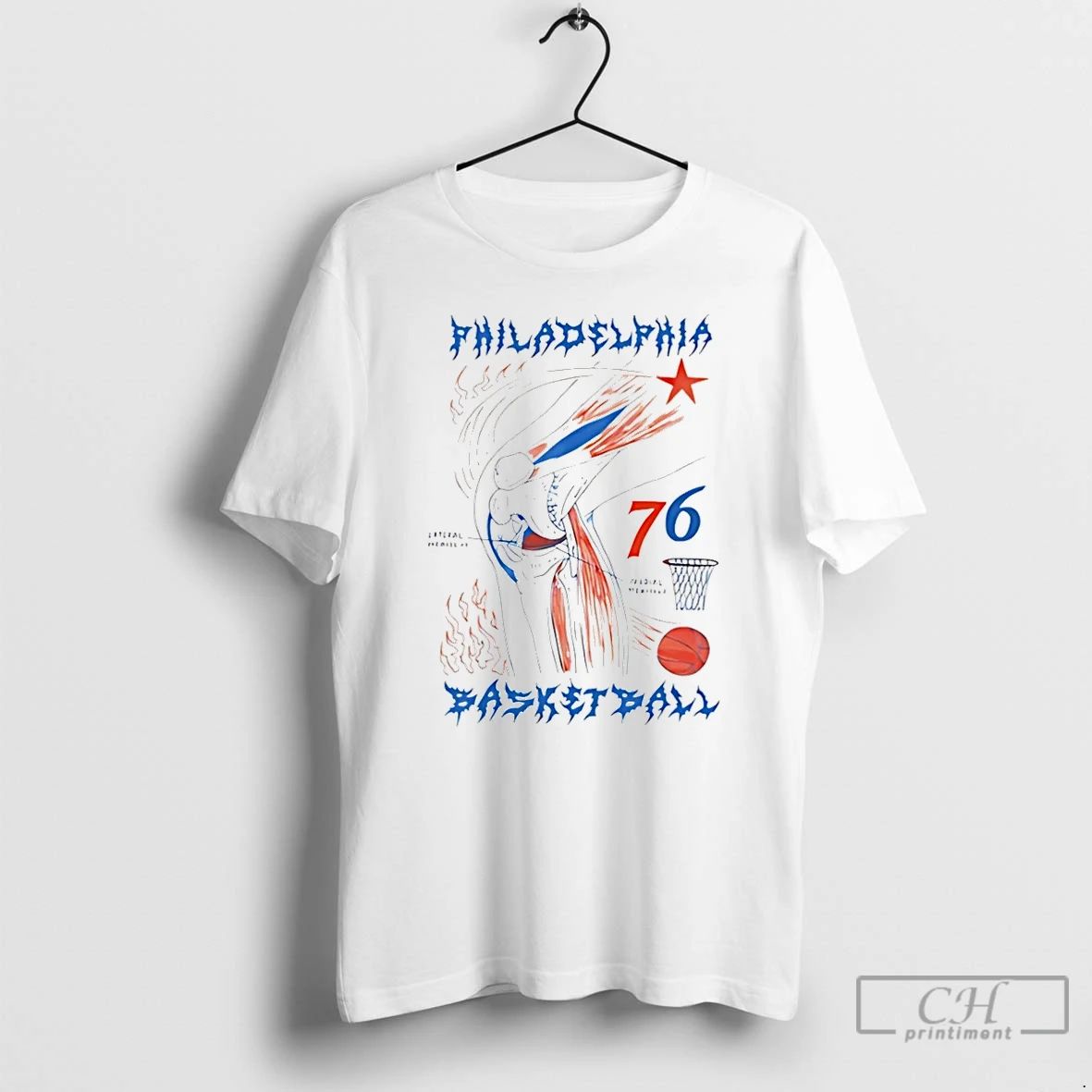 Premium Philadelphia Basketball Knee 76 Christmas T Shirts Unisex