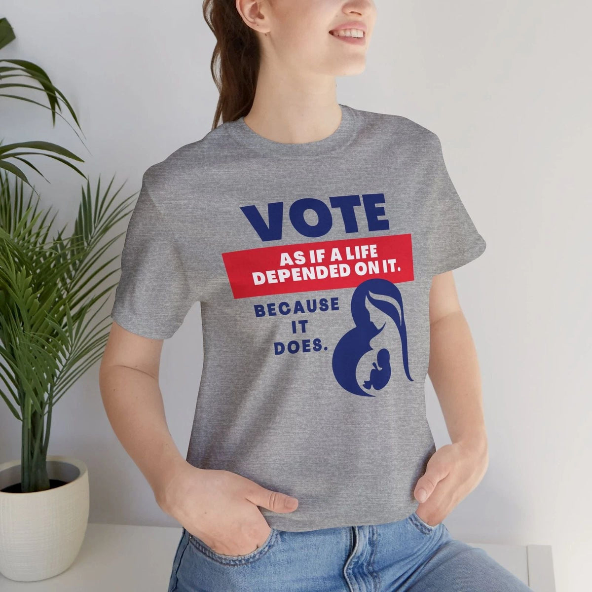 Pro Life Anti Abortion Tee | Vote Like a Life Depends on It Unisex Shirt Unisex