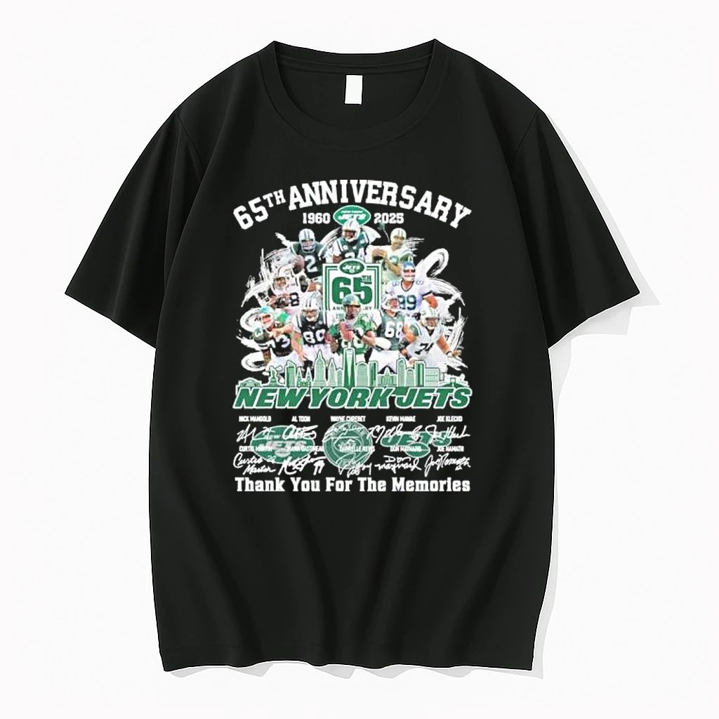65th Anniversary 1960 2025 New York Jets Team Signatures Tshirts Sweater Unisex