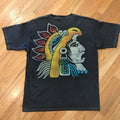 Vintage Yazbek Mayan Aztec Double Sided Artistic Quality Print Mens Large Mexico Unisex