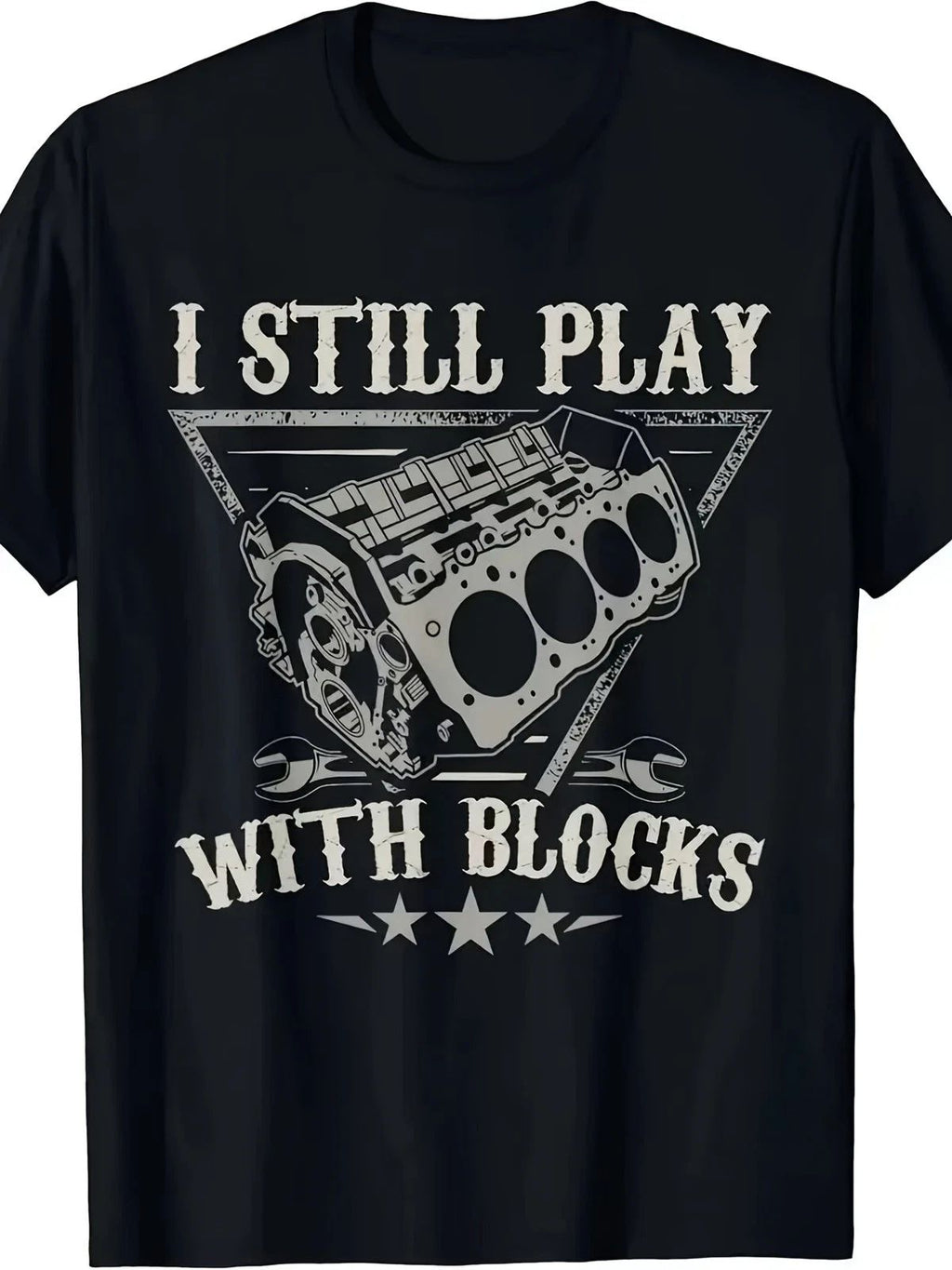 I Still Play With Blocks Mechanic Funny Engine Car Guy Graphic Tee Unisex