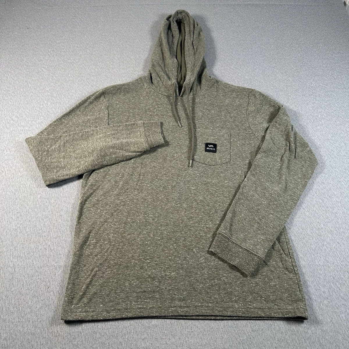 RVCA Sweater Mens Small Green Hooded Surf Skate Lightweight Unisex