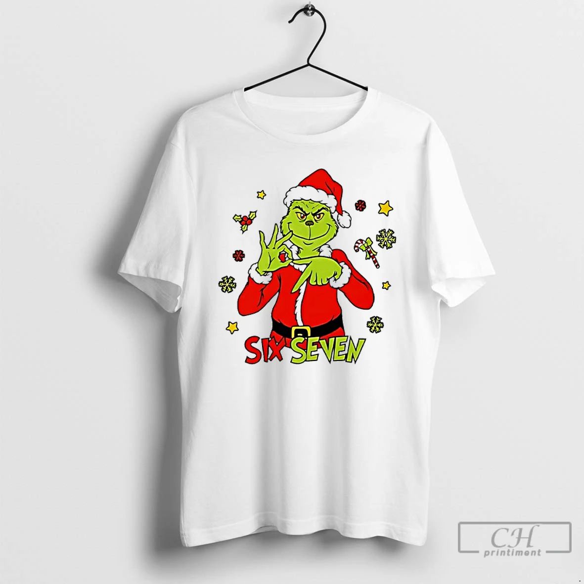Classic 6 7 Six Seven Meme Grinch Christmas T Shirts Unisex