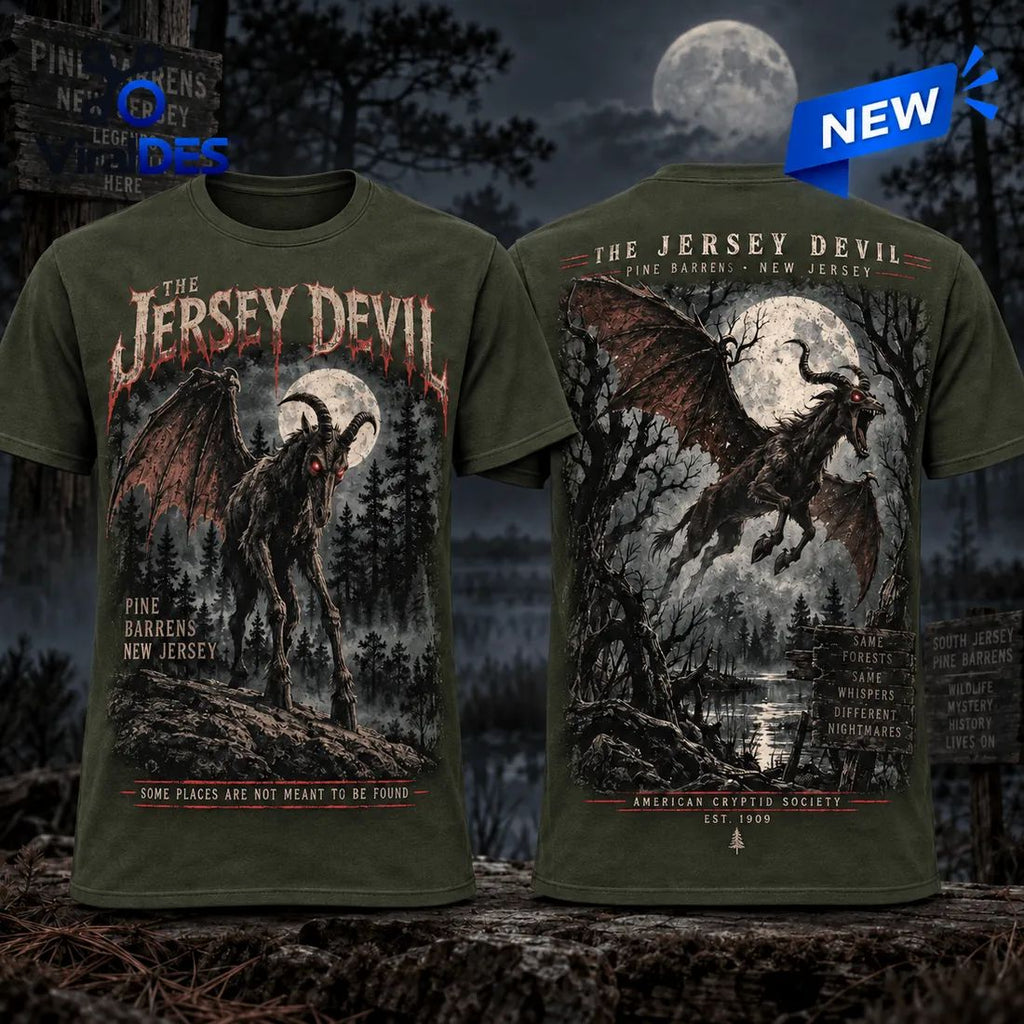 Jersey Devil Pine Barrens Cryptid Black Shirt
