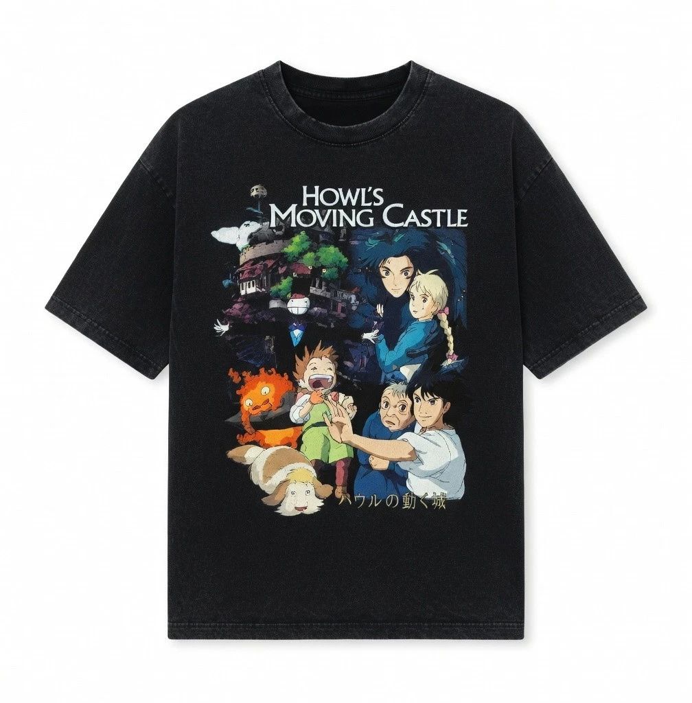 Fantasy Anime Style Magic Castle Cartoon Graphic Tee Unisex