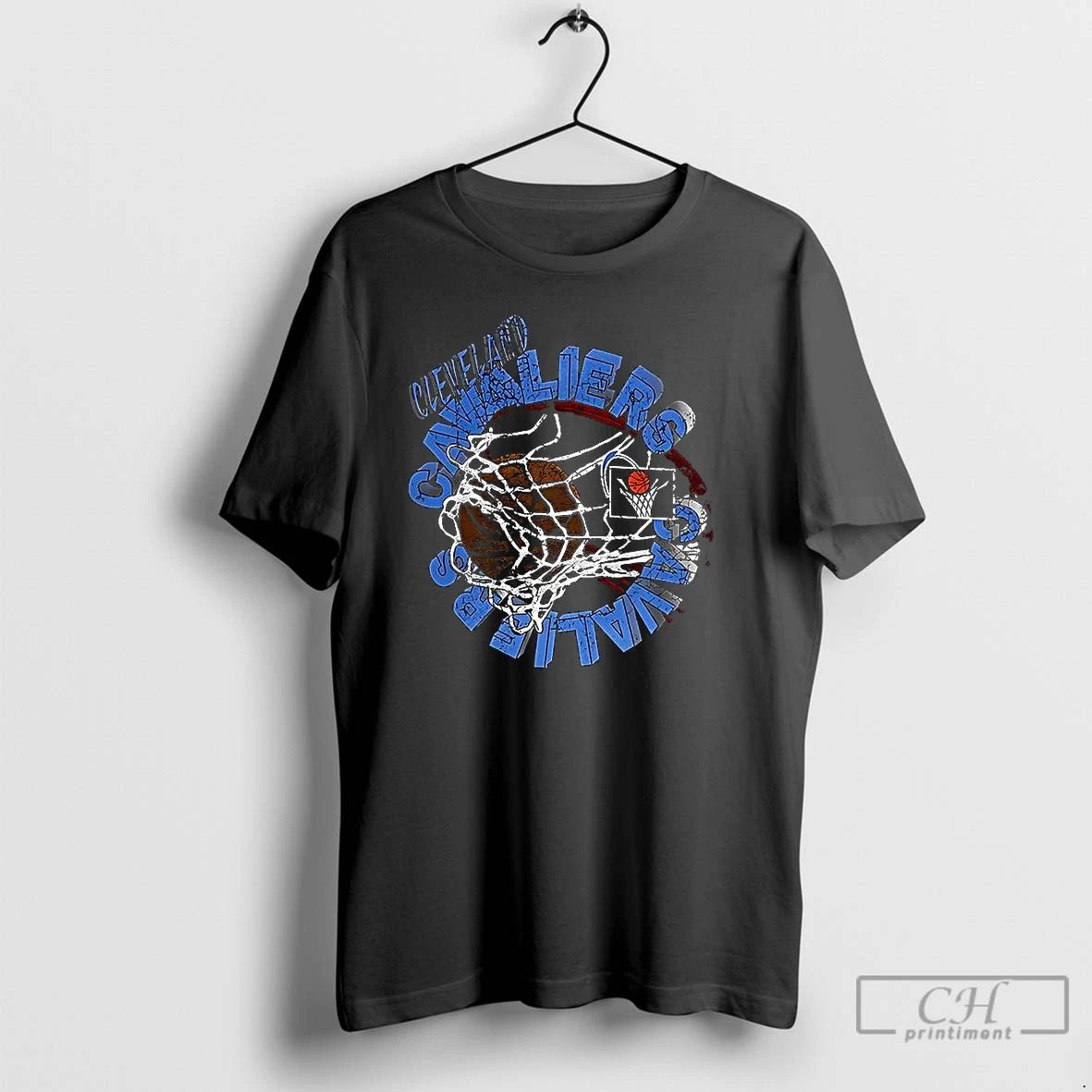 Classic Cleveland Cavaliers Basketball Hoop Logo Retro T Shirts Unisex