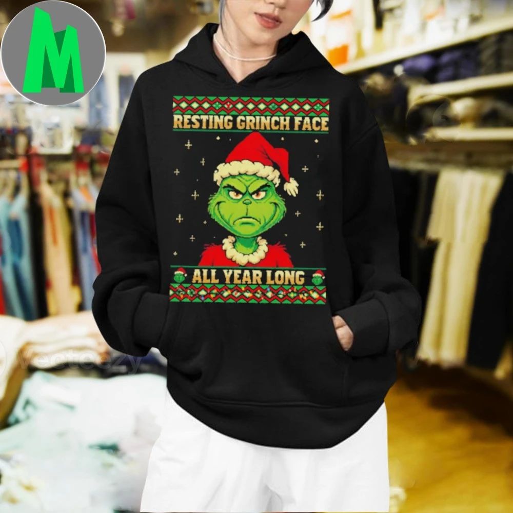 Resting Grinch Face All Year Holiday Knit Unisex