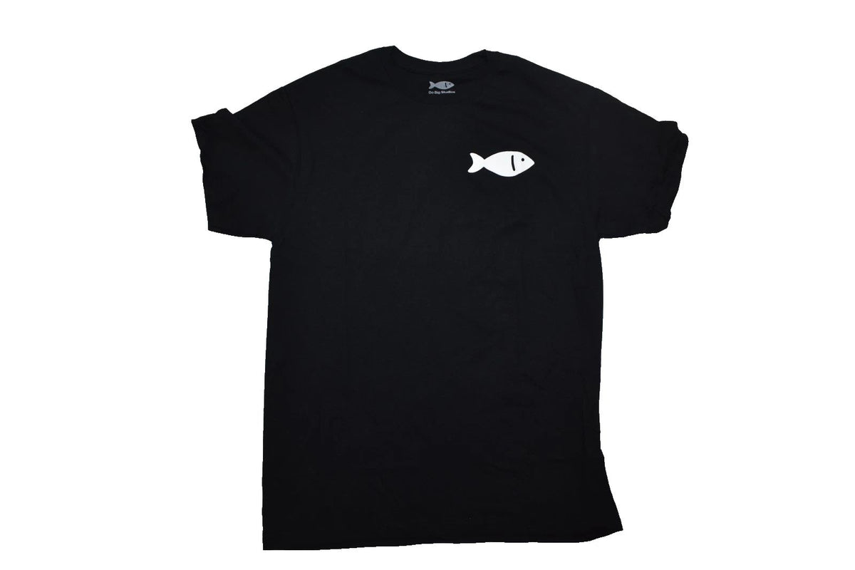 Do Big Studios Mens Fisch Fish Graphic Black Gamer Shirt New S-XL Unisex