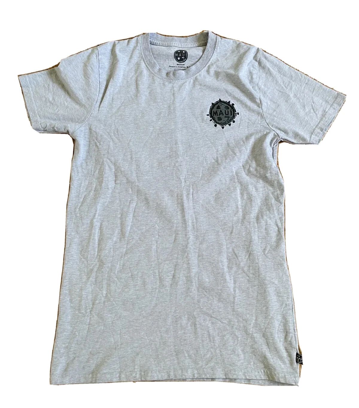 Mens Maui Graphic T Shirt Medium Gray Surf Skate Unisex