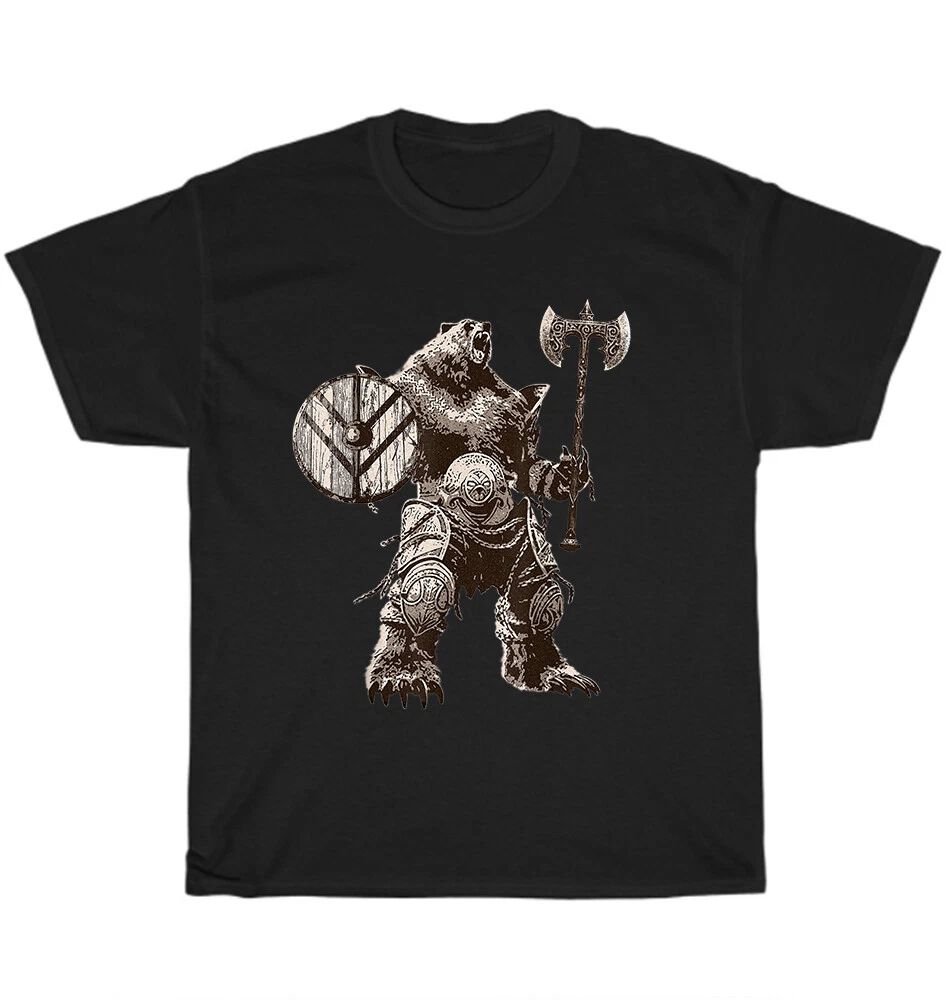 Viking Bear Warrior Odin Vikings Norse Myths Unisex Funny Tee Gift NEW Unisex