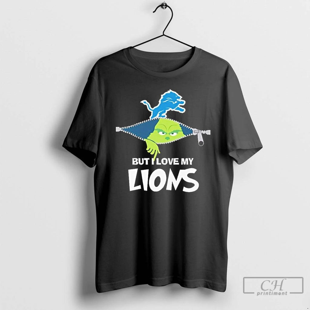 Classic The Grinch But I Love My Lions Logo T Shirts Unisex