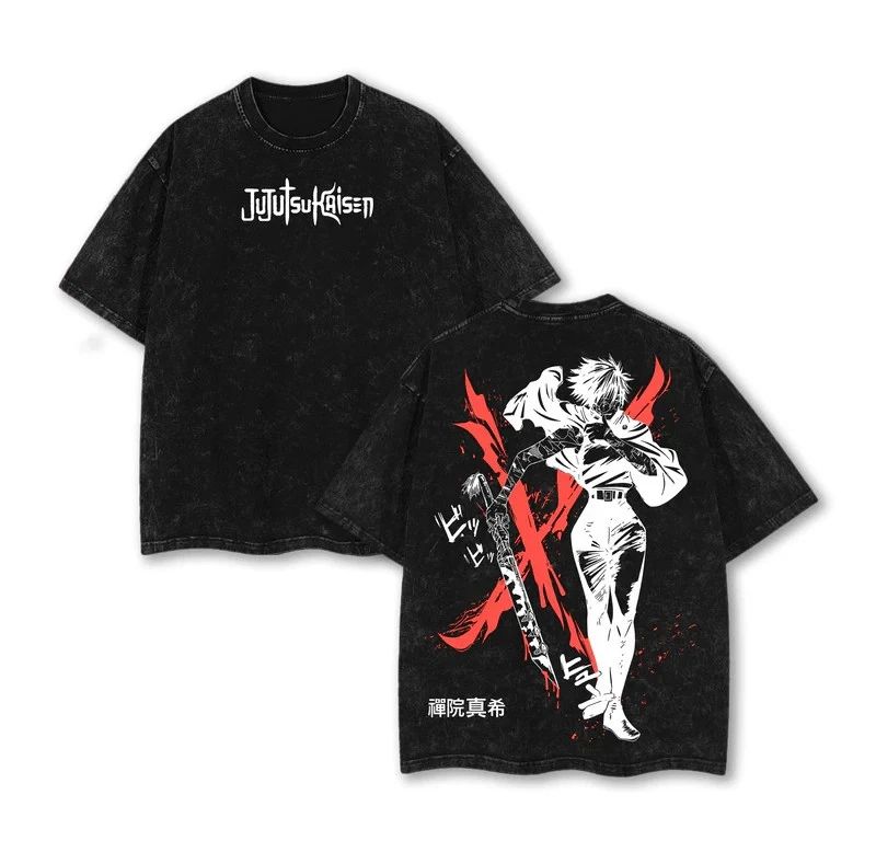 Maki Zenin Tee Washed – Jujutsu Kaisen Execution Culling Game Arc Vintage Unisex