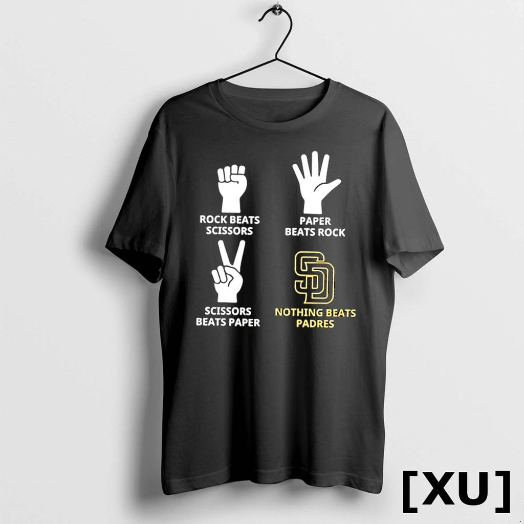 Official Nothing Beats Padres Hands Rock Beats Scissors Paper Beat Rock Tshirts Sweater Unisex