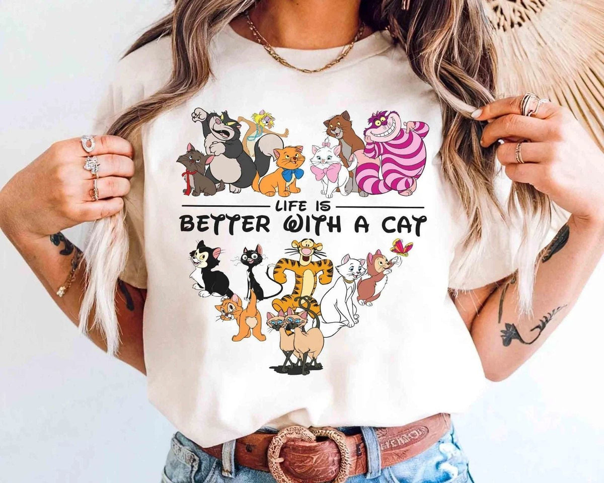 Life is Better With A Cat Shirt, WDW Cat Lovers Gift, Cat Mom Dad Unisex