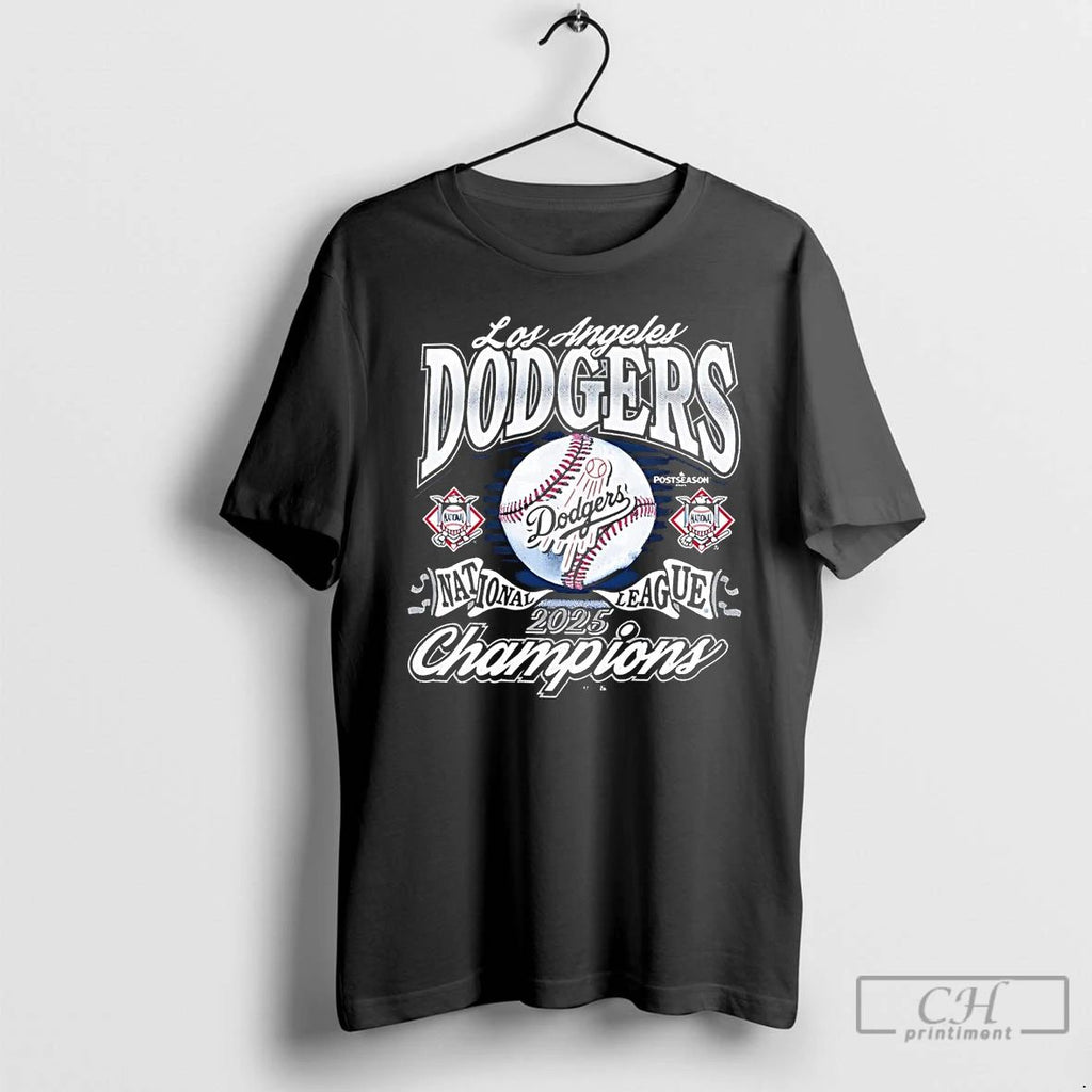 Classic 2025 National League Champions Los Angeles Dodgers T Shirts Unisex