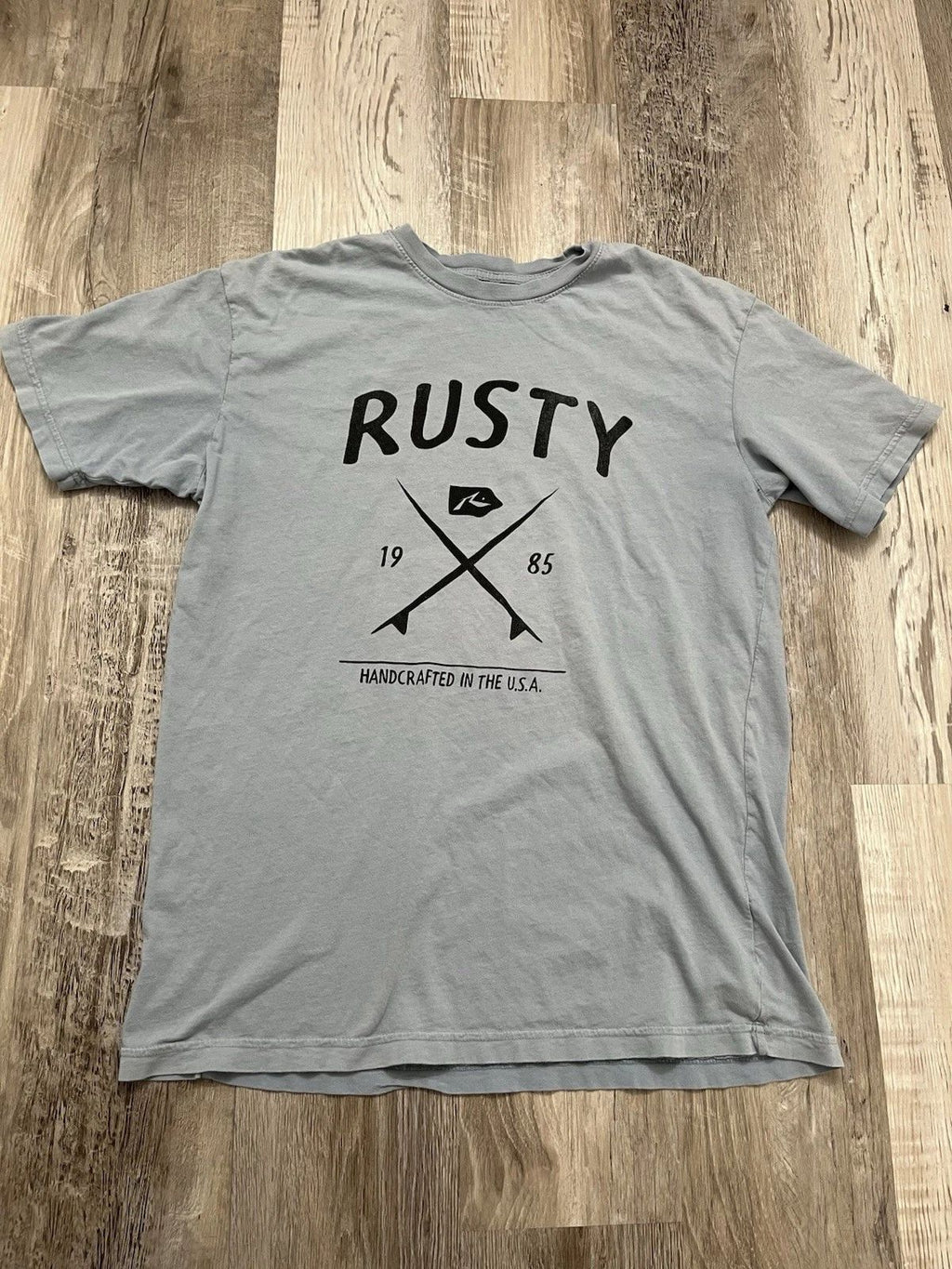 Rusty Mens Surf Shirt Size Small Light Blue Gray Unisex