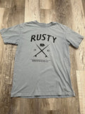 Rusty Mens Surf Shirt Size Small Light Blue Gray Unisex
