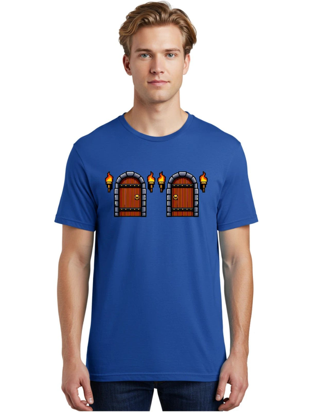 Dungeon-Doors Mens Graphic Tee, 100% Cotton, Casual Summer Wear Unisex