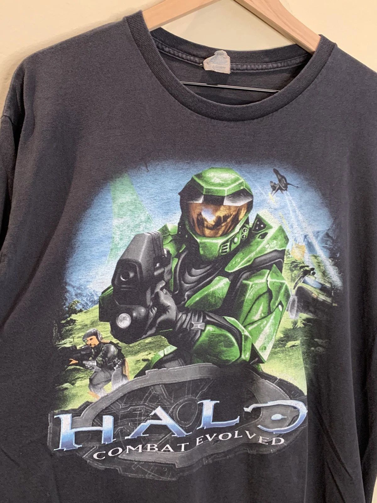 RARE 2001 Halo Combat Evolved Video Game Black T shirt Unisex NH25106 Unisex