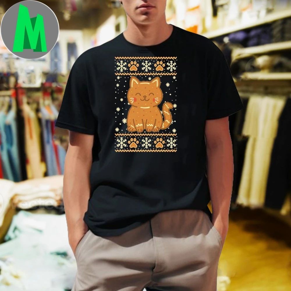 Gingerbread Cat Sweater Shirt Unisex