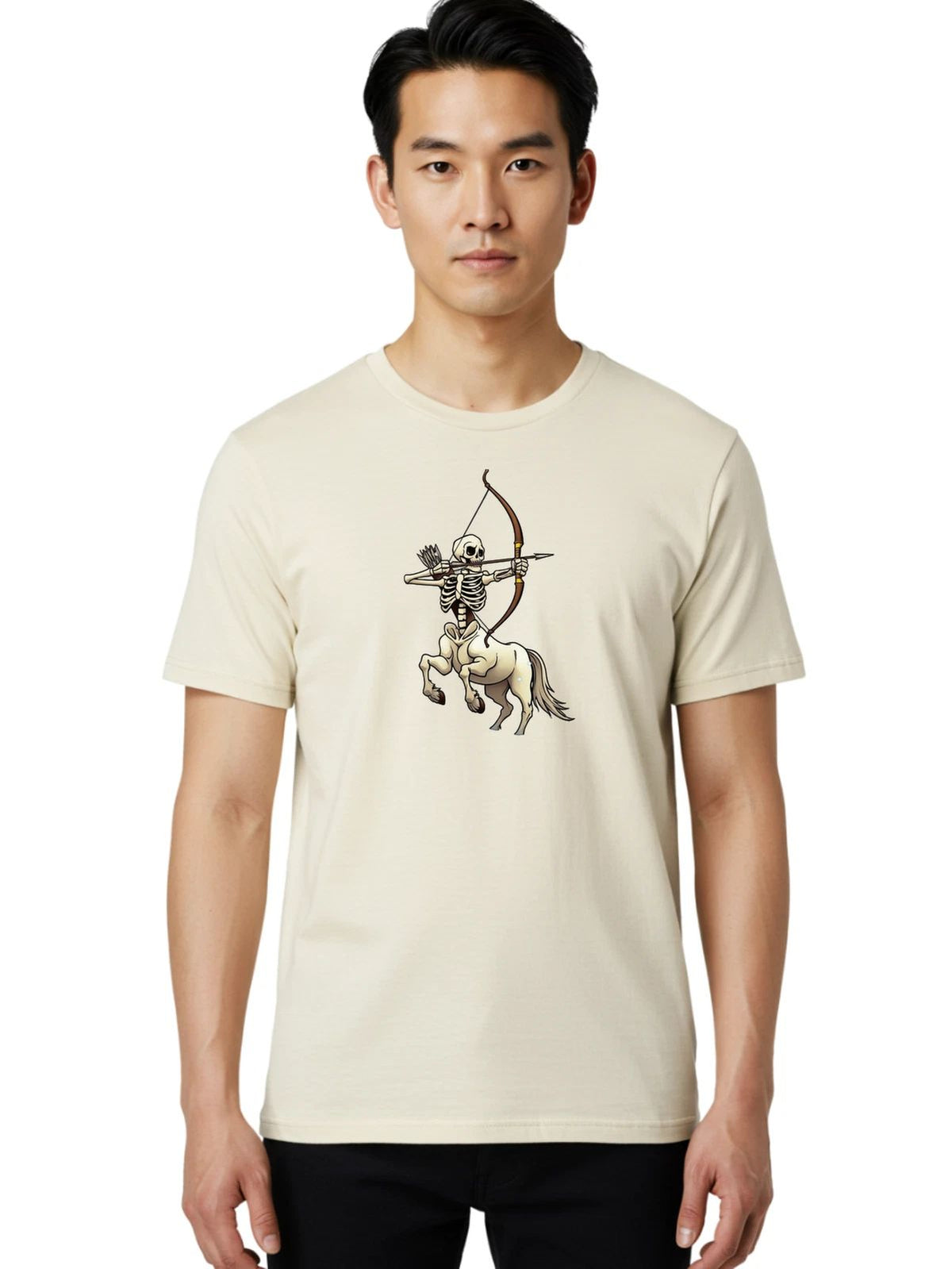 Sagittarius-Skeleton-1 Mens Graphic Tee, 100% Cotton, Casual Summer Wear Unisex