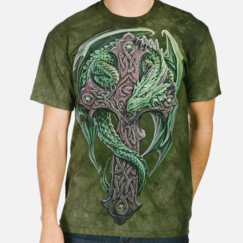 The Mountain Woodland Guardian Size L Dragon Celtic Cross Anne Stokes Unisex