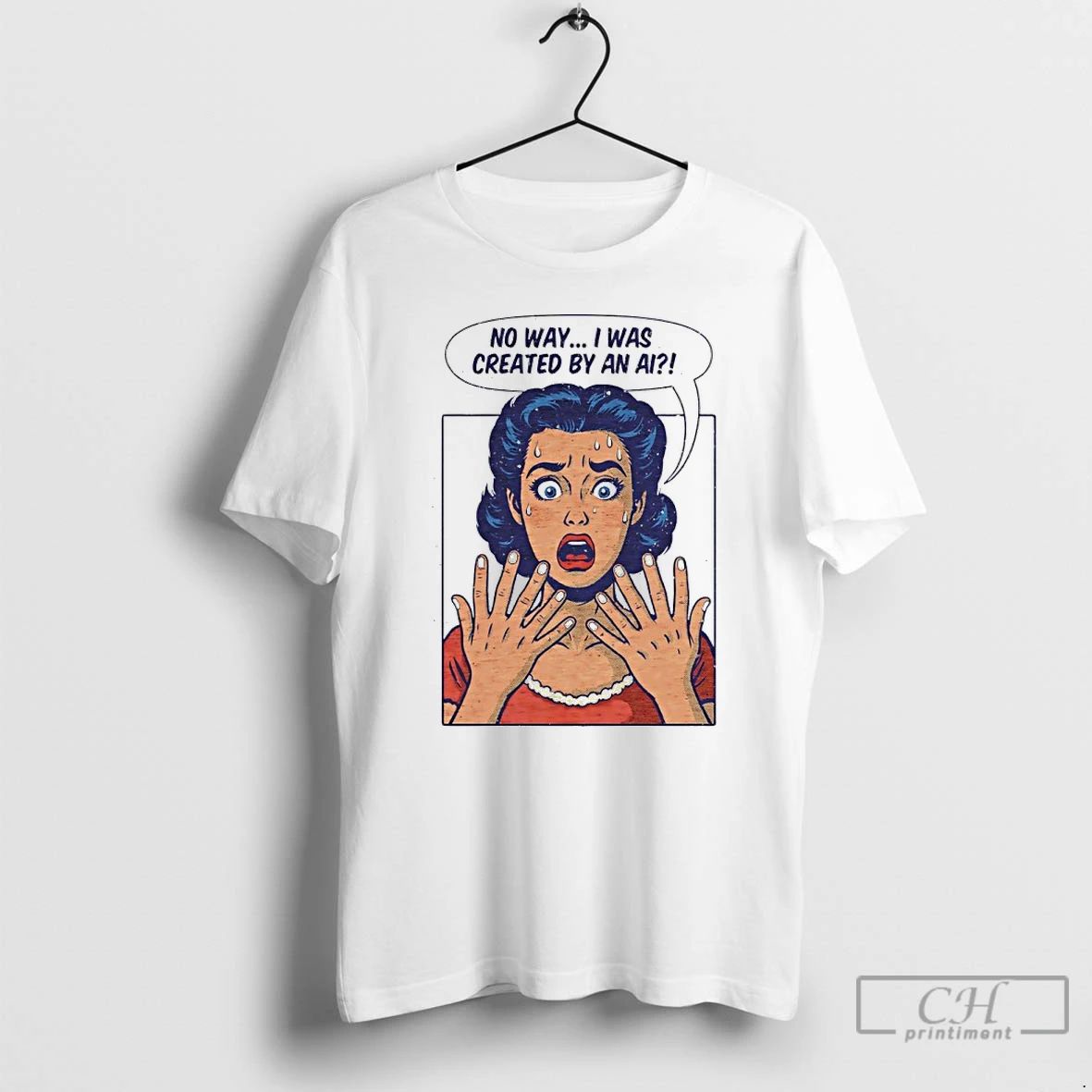 Premium No Way I Was Created By An Ai Panic T Shirts Unisex