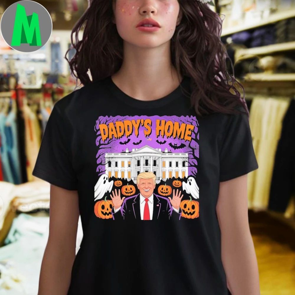 Funny Patriotic Halloween 2025 Daddys Home White House Usa Shirt Unisex