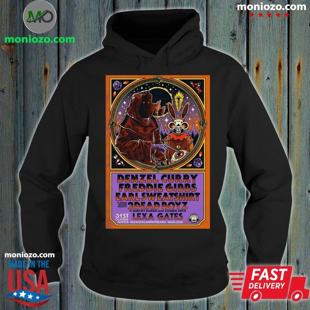 Denzel Curry And Freddie Gibbs With Earl 10 31 2025 Red Rocks Amphitheatre Poster Shirt – Best Gift for Music Fans