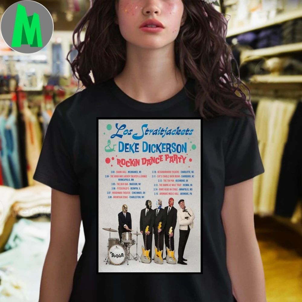 Poster Los Straitjackets Rockin Dance Party 2026 Shows Shirt Unisex