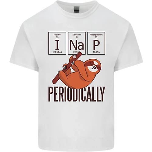 I Nap Funny Periodic Table Sloth Geek Sleep Mens Cotton Tee Top Unisex