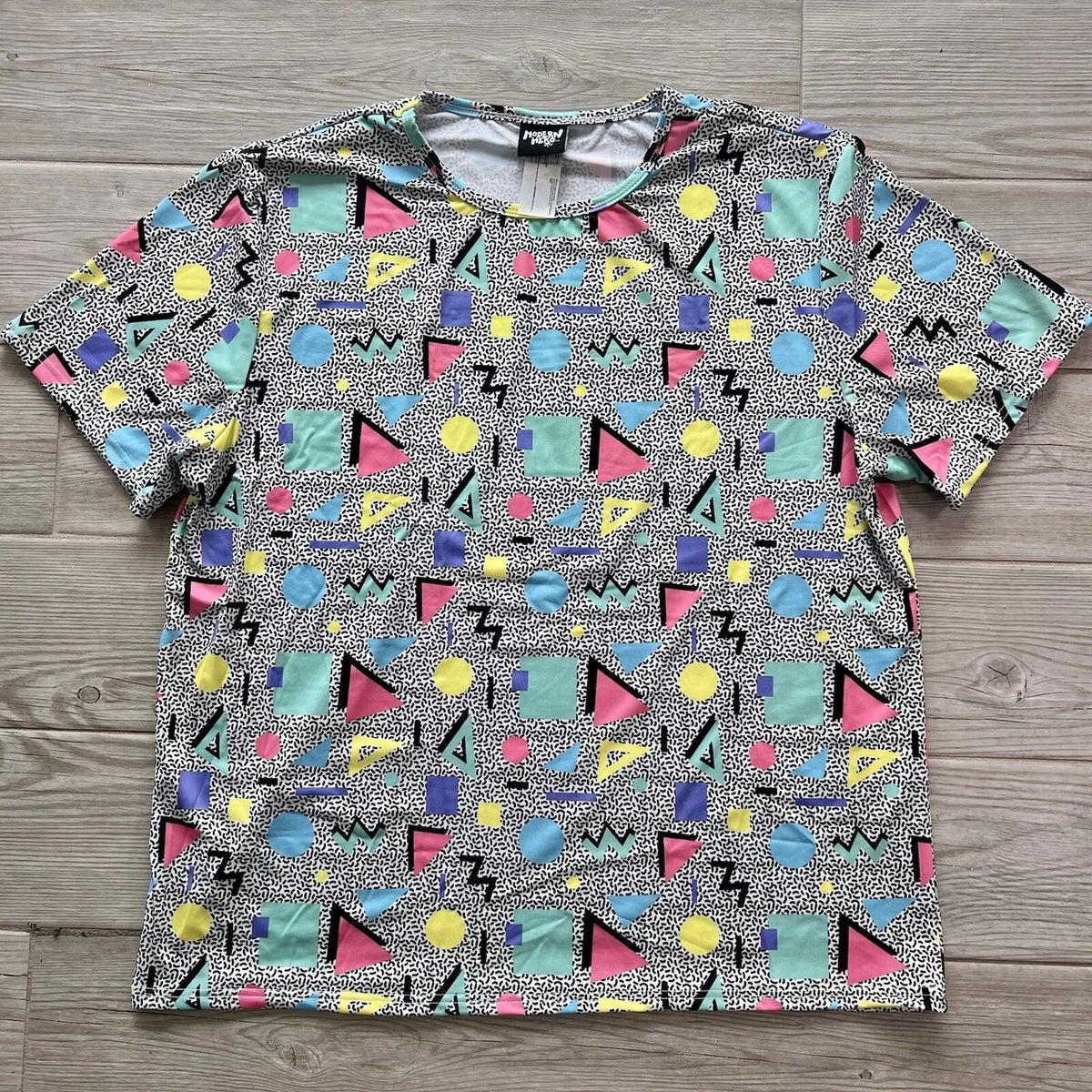 Modern Hero Shirt Adult L /XL Retro 90s Fun Lightweight Short Sleeve Tee Mens Unisex