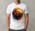 Melting Basketball Graphic – Urban Streetwear Dripping Sports Tee Unisex
